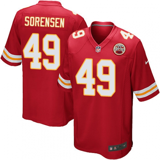 Men's Nike Kansas City Chiefs #49 Daniel Sorensen Game Red Team Color NFL Jersey - Ujersey