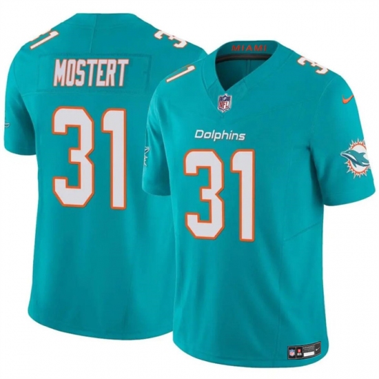 Men's Miami Dolphins #31 Raheem Mostert Aqua 2023 F.U.S.E Vapor Limited Football Stitched Jersey - Ujersey
