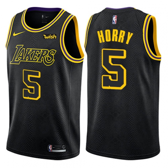 Women's Nike Los Angeles Lakers #5 Robert Horry Swingman Black NBA Jersey - City Edition - Ujersey