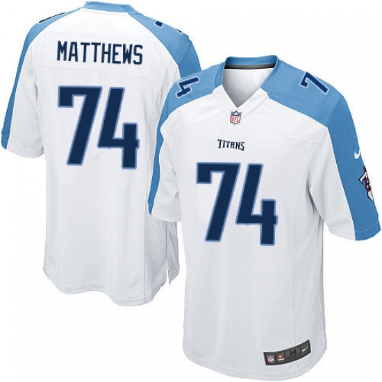 Men's Nike Tennessee Titans #74 Bruce Matthews Game White NFL Jersey - Ujersey