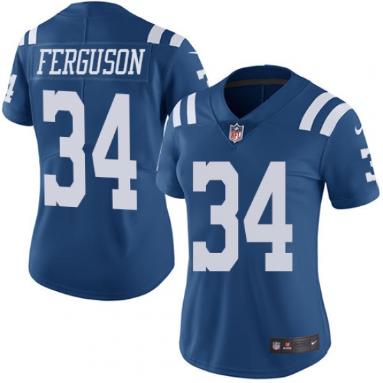Women's Nike Indianapolis Colts #34 Josh Ferguson Limited Royal Blue Rush Vapor Untouchable NFL Jersey - Ujersey