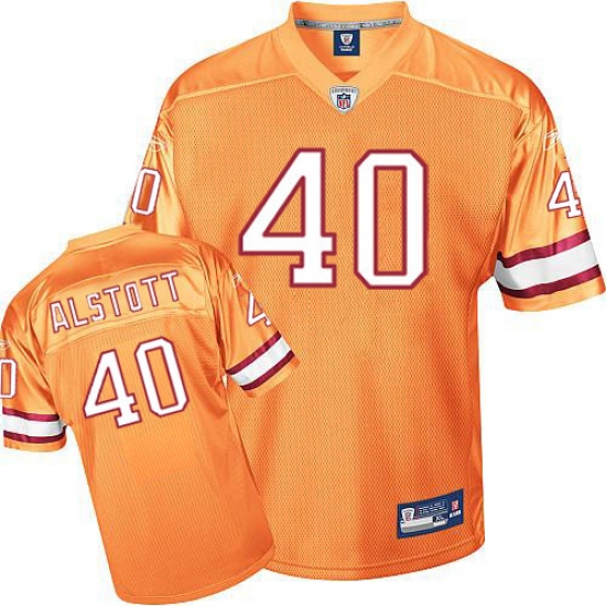 Reebok Tampa Bay Buccaneers #40 Mike Alstott Yellow Replica Throwback NFL Jersey - Ujersey