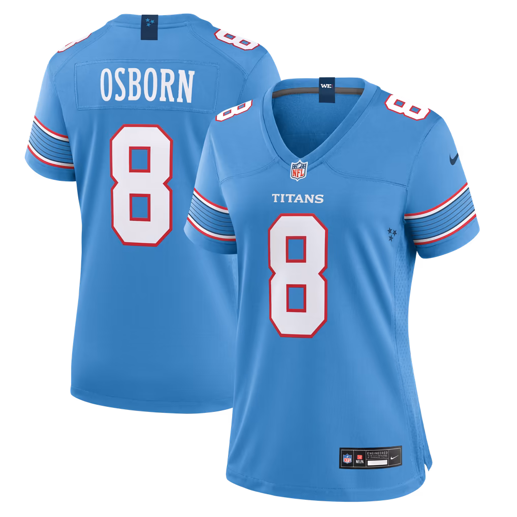 Women's Tennessee Titans K.J. Osborn Nike Light Blue Team Game Jersey - Ujersey
