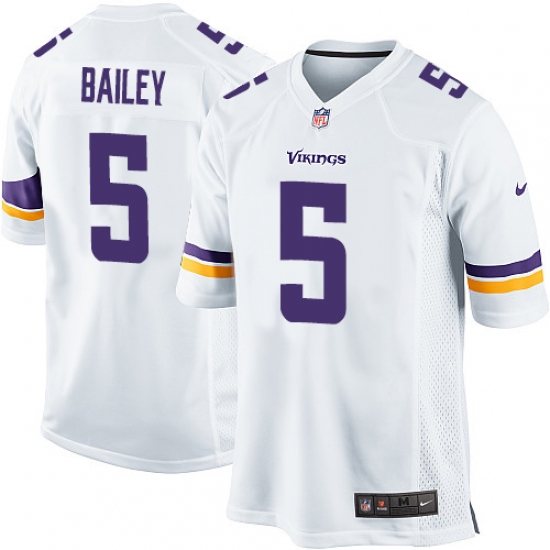 Men's Nike Minnesota Vikings #5 Dan Bailey Game White NFL Jersey - Ujersey