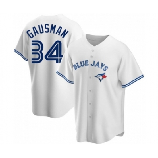 MEN'S TORONTO BLUE JAYS #34 KEVIN GAUSMAN WHITE HOME JERSEY - Ujersey