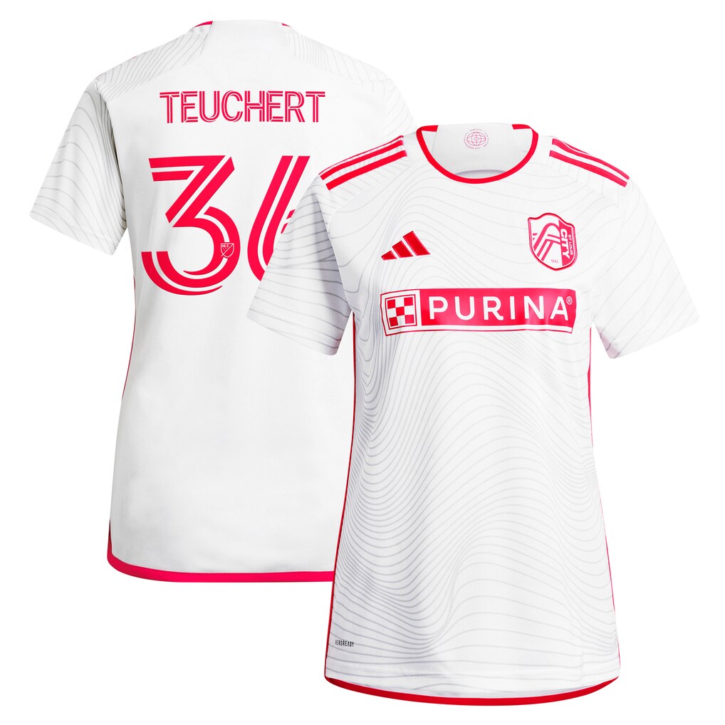 Women's St. Louis City SC Cedric Teuchert adidas White 2024 The Confluence Kit Replica Player Jersey - Ujersey