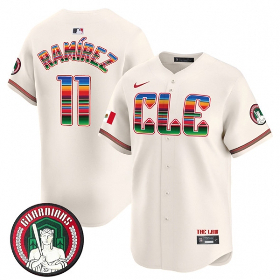 Men's Cleveland Guardians #11 José Ramírez Cream Mexico Vapor Premier Limited Stitched Baseball Jersey - Ujersey