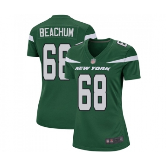 Women's New York Jets #68 Kelvin Beachum Game Green Team Color Football Jersey - Ujersey