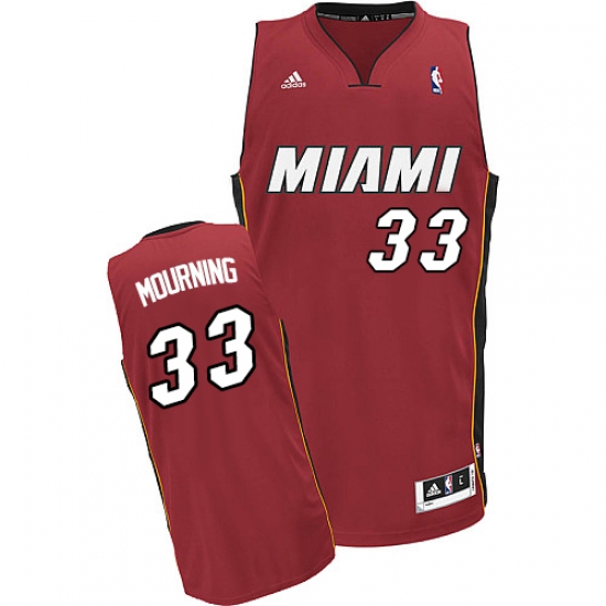 Men's Adidas Miami Heat #33 Alonzo Mourning Swingman Red Alternate NBA Jersey - Ujersey