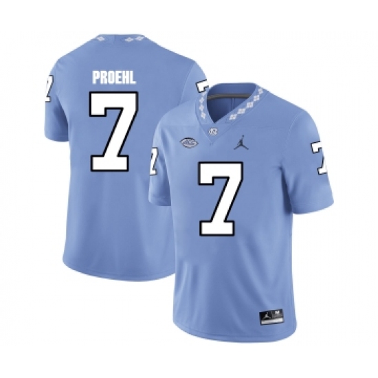 North Carolina Tar Heels 7 Austin Proehl Blue College Football Jersey - Ujersey