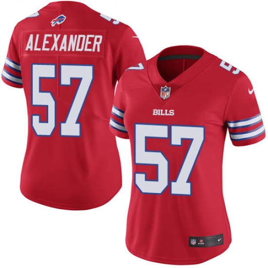 Women's Nike Buffalo Bills #57 Lorenzo Alexander Limited Red Rush Vapor Untouchable NFL Jersey - Ujersey