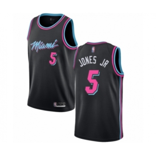 Women's Miami Heat #5 Derrick Jones Jr Swingman Black Basketball Jersey - City Edition - Ujersey