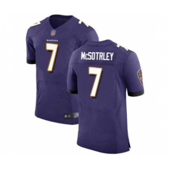 Men's Baltimore Ravens #7 Trace McSorley Purple Team Color Vapor Untouchable Elite Player Football Jersey - Ujersey