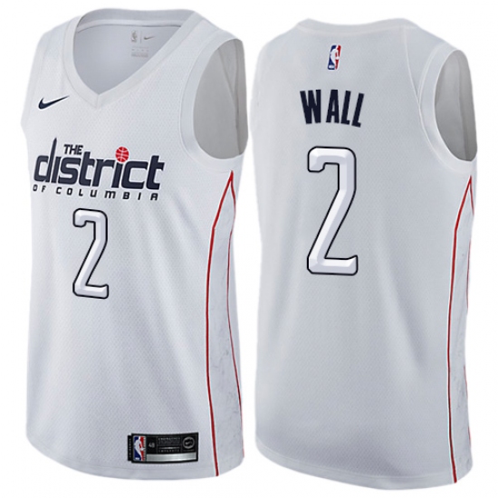 Youth Nike Washington Wizards #2 John Wall Swingman White NBA Jersey - City Edition - Ujersey