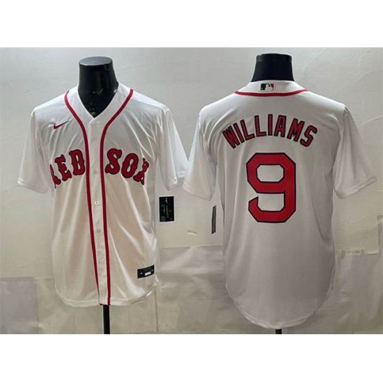 Men's Boston Red Sox #9 Ted Williams White Cool Base Stitched Baseball Jersey - Ujersey