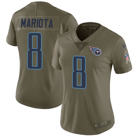 Women's Nike Tennessee Titans #8 Marcus Mariota Limited Olive 2017 Salute to Service NFL Jersey - Ujersey