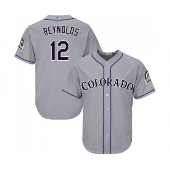 Youth Colorado Rockies #12 Mark Reynolds Replica Grey Road Cool Base Baseball Jersey - Ujersey