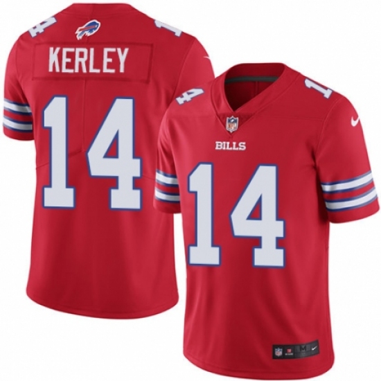 Youth Nike Buffalo Bills #14 Jeremy Kerley Limited Red Rush Vapor Untouchable NFL Jersey - Ujersey