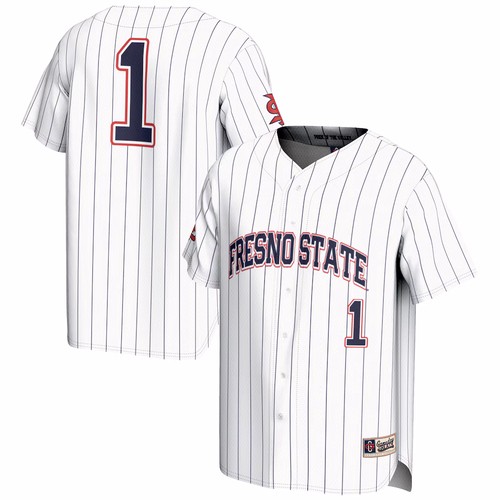Youth GameDay Greats #1 White Fresno State Bulldogs Lightweight Baseball Jersey - SUjersey01