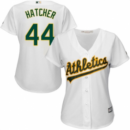 Women's Majestic Oakland Athletics #44 Chris Hatcher Replica White Home Cool Base MLB Jersey - Ujersey