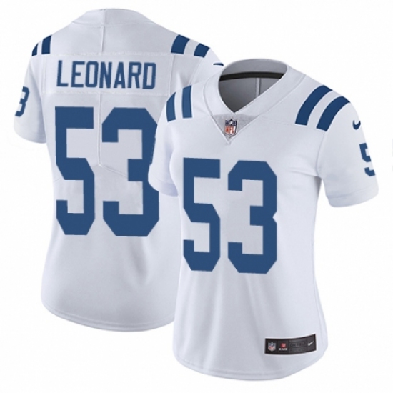 Women's Nike Indianapolis Colts #53 Darius Leonard White Vapor Untouchable Elite Player NFL Jersey - Ujersey