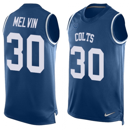 Men's Nike Indianapolis Colts #30 Rashaan Melvin Limited Royal Blue Player Name & Number Tank Top NFL Jersey - Ujersey