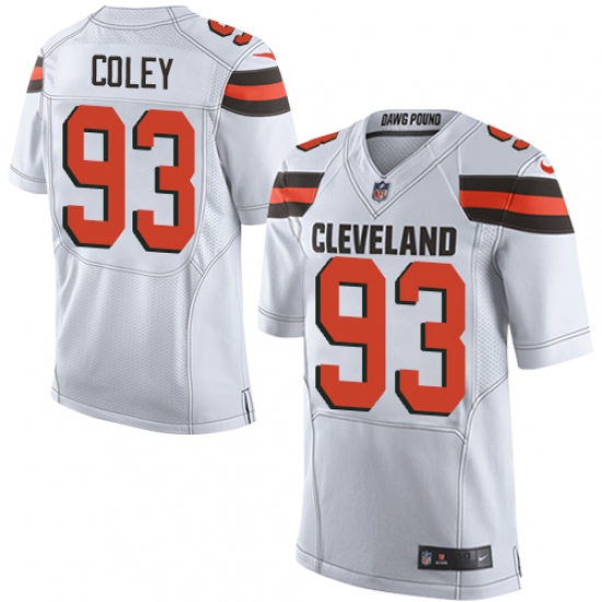 Men's Nike Cleveland Browns #93 Trevon Coley Elite White NFL Jersey - Ujersey