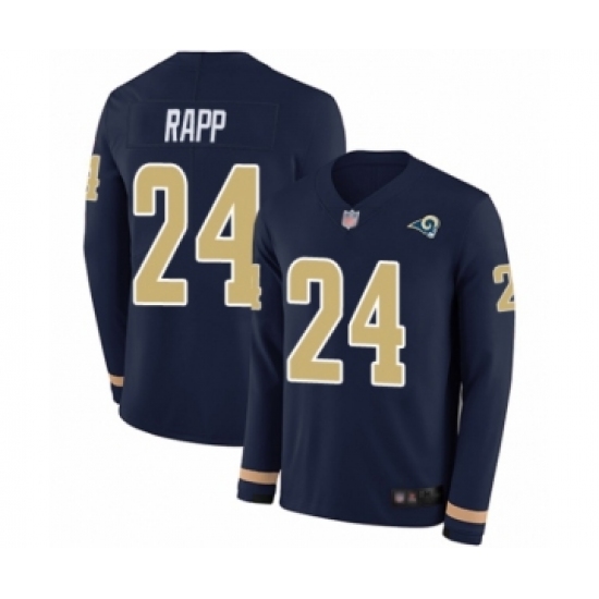 Men's Los Angeles Rams #24 Taylor Rapp Limited Navy Blue Therma Long Sleeve Football Jersey - Ujersey