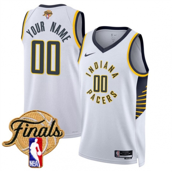 Men's Indiana Pacers Active Player Custom White 2025 Finals Association Edition Stitched Basketball Jersey - Ujersey