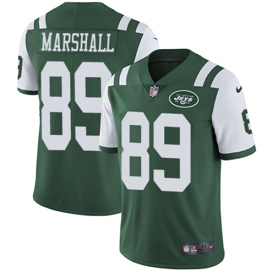 Men's Nike New York Jets #89 Jalin Marshall Green Team Color Vapor Untouchable Limited Player NFL Jersey - Ujersey
