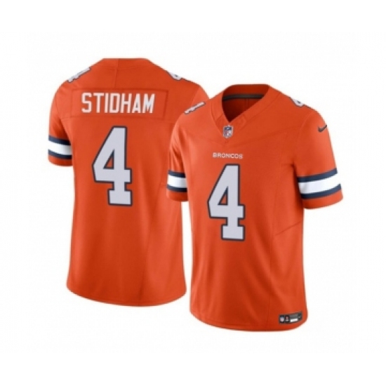 Men's Nike Denver Broncos #4 Jarrett Stidham Orange 2023 F.U.S.E. Vapor Untouchable Football Stitched Jersey