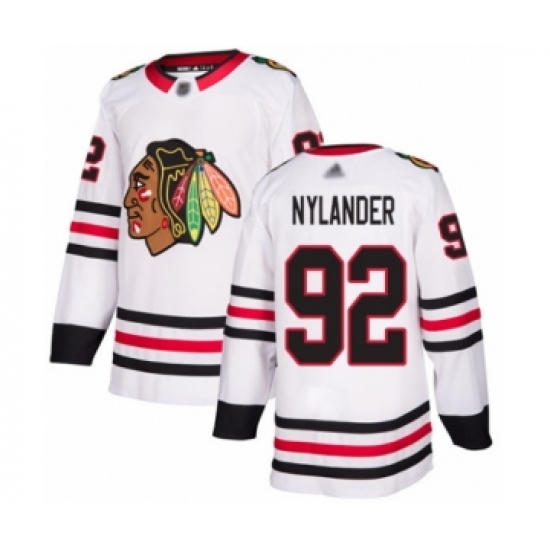 Youth Chicago Blackhawks #92 Alexander Nylander Authentic White Away Hockey Jersey - Ujersey