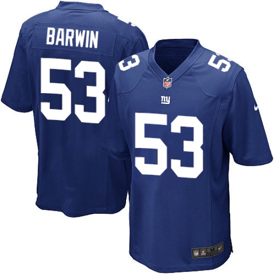 Men's Nike New York Giants #53 Connor Barwin Game Royal Blue Team Color NFL Jersey - Ujersey