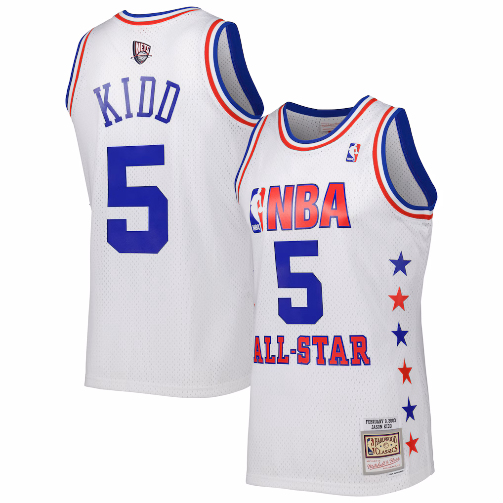 Men's Eastern Conference Jason Kidd Mitchell & Ness White 2003 All Star Game Swingman Jersey - Ujersey