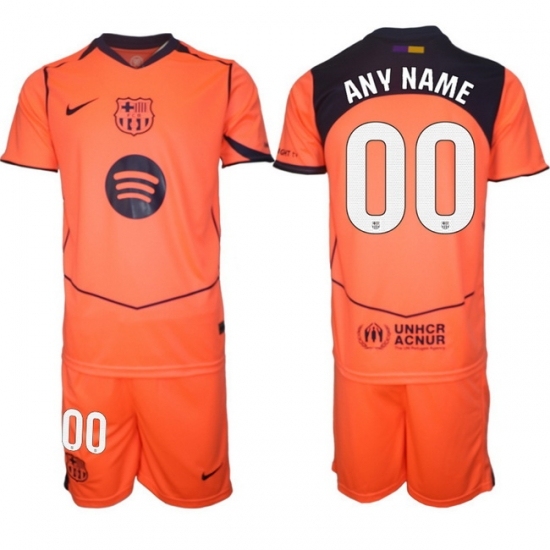 Men FC Barcelona 2026 Soccer Jerseys Orange CUSTOM - Ujersey