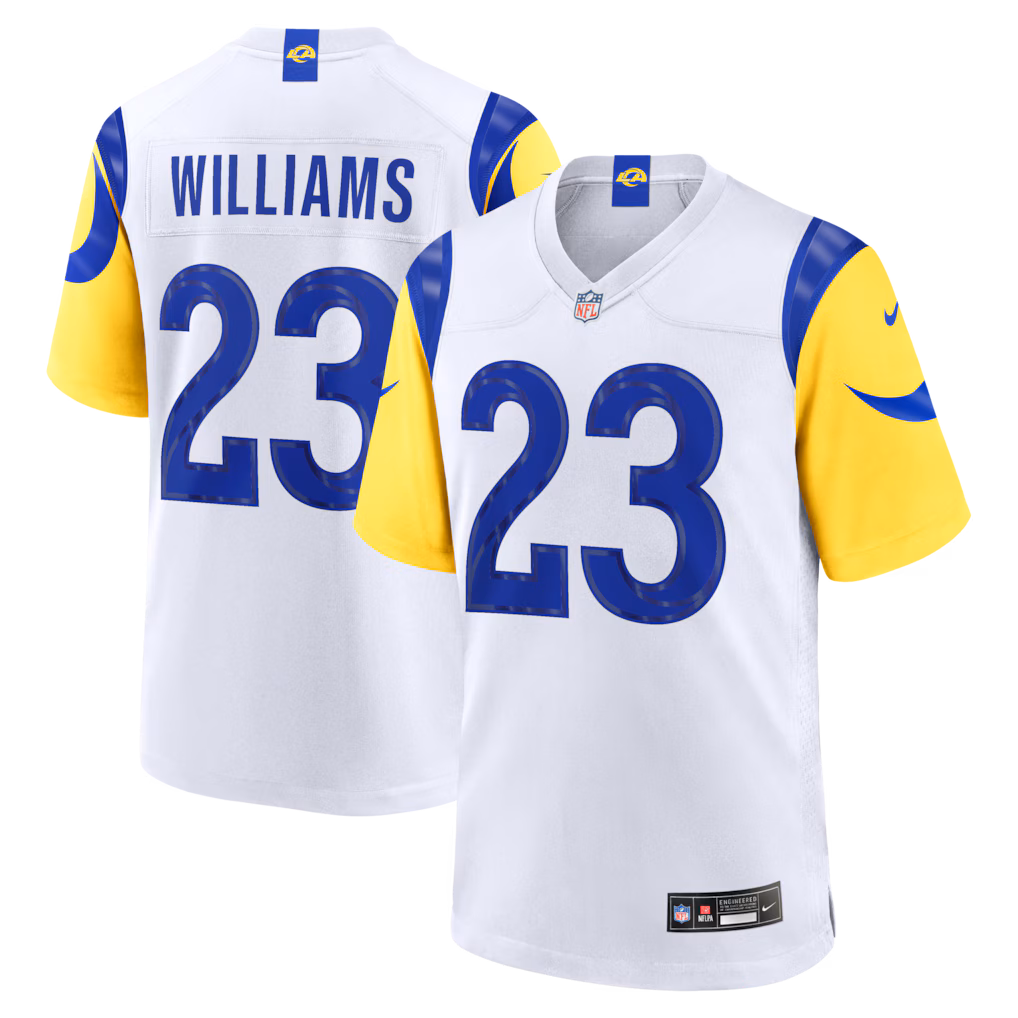 Men's Los Angeles Rams Kyren Williams Nike White White Game Player Jersey