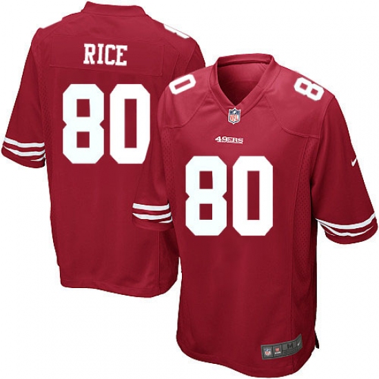 Men's Nike San Francisco 49ers #80 Jerry Rice Game Red Team Color NFL Jersey - Ujersey