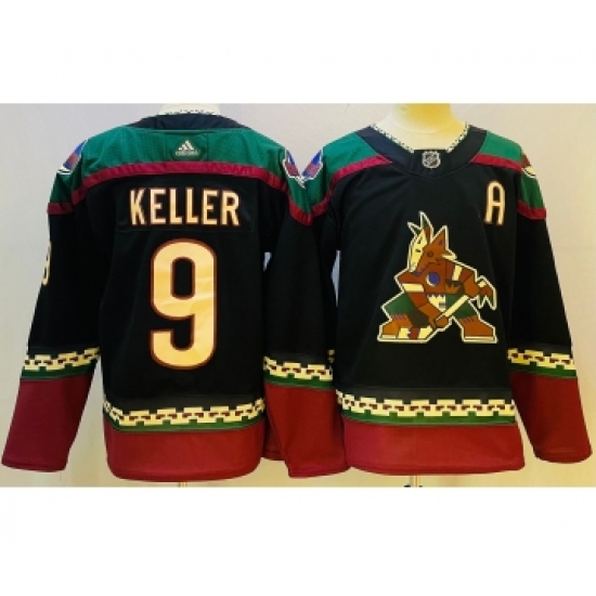 Men's Arizona Coyotes #9 Clayton Keller Black Alternate Authentic Jersey
