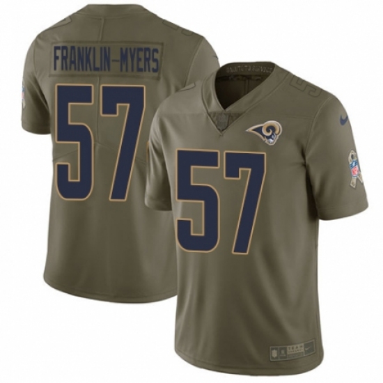 Men's Nike Los Angeles Rams #57 John Franklin-Myers Limited Olive 2017 Salute to Service NFL Jersey - Ujersey