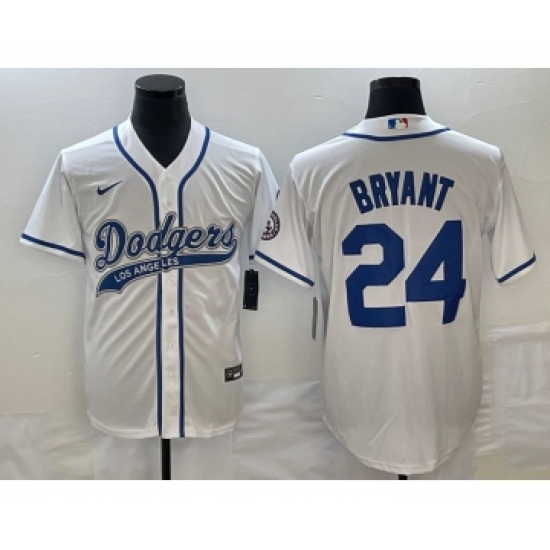 Men's Los Angeles Dodgers #24 Kobe Bryant White Cool Base Stitched Baseball Jersey - Ujersey