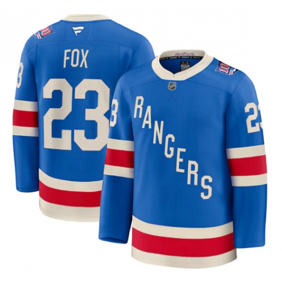 Men's New York Rangers #23 Adam Fox Blue Centennial Stitched Hockey Jersey - Ujersey