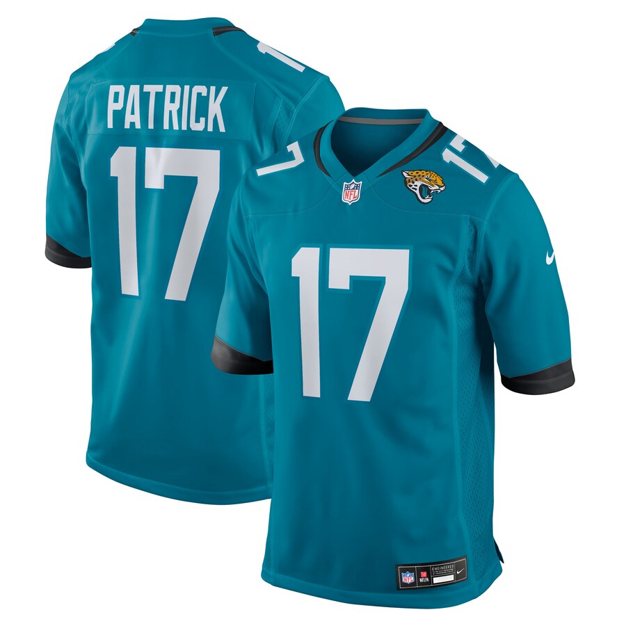 Men's Jacksonville Jaguars Tim Patrick Nike Teal Team Game Jersey - Ujersey NHL