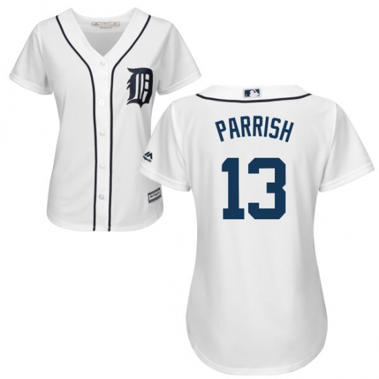 Women's Majestic Detroit Tigers #13 Lance Parrish Authentic White Home Cool Base MLB Jersey - Ujersey
