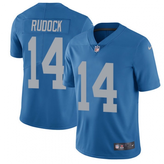 Men's Nike Detroit Lions #14 Jake Rudock Elite Blue Alternate NFL Jersey - Ujersey