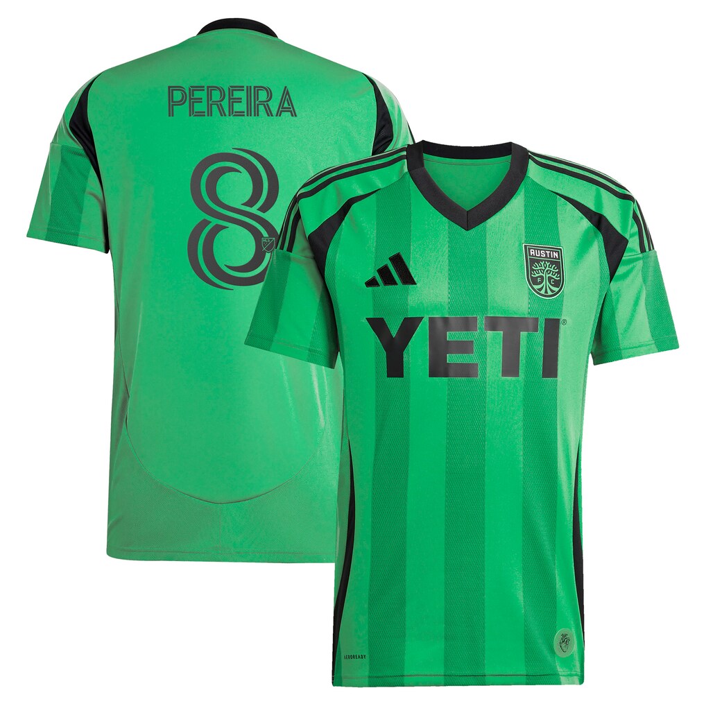 Men's Austin FC Daniel Pereira adidas Green 2025 The Heartbeat Kit Replica Player Jersey - Ujersey