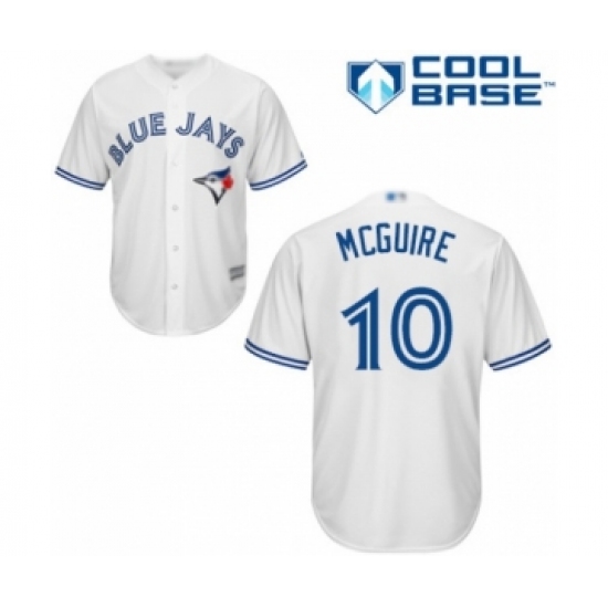 Youth Toronto Blue Jays #10 Reese McGuire Authentic White Home Baseball Player Jersey - Ujersey