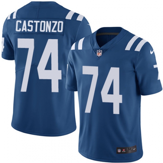 Youth Nike Indianapolis Colts #74 Anthony Castonzo Elite Royal Blue Team Color NFL Jersey - Ujersey