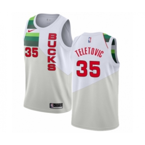 Youth Nike Milwaukee Bucks #35 Mirza Teletovic White Swingman Jersey - Earned Edition - Ujersey