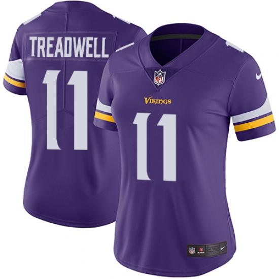Women's Nike Minnesota Vikings #11 Laquon Treadwell Purple Team Color Vapor Untouchable Limited Player NFL Jersey - Ujersey