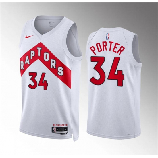 Men's Toronto Raptors #34 Jontay Porter White Association Edition Stitched Basketball Jersey - Ujersey